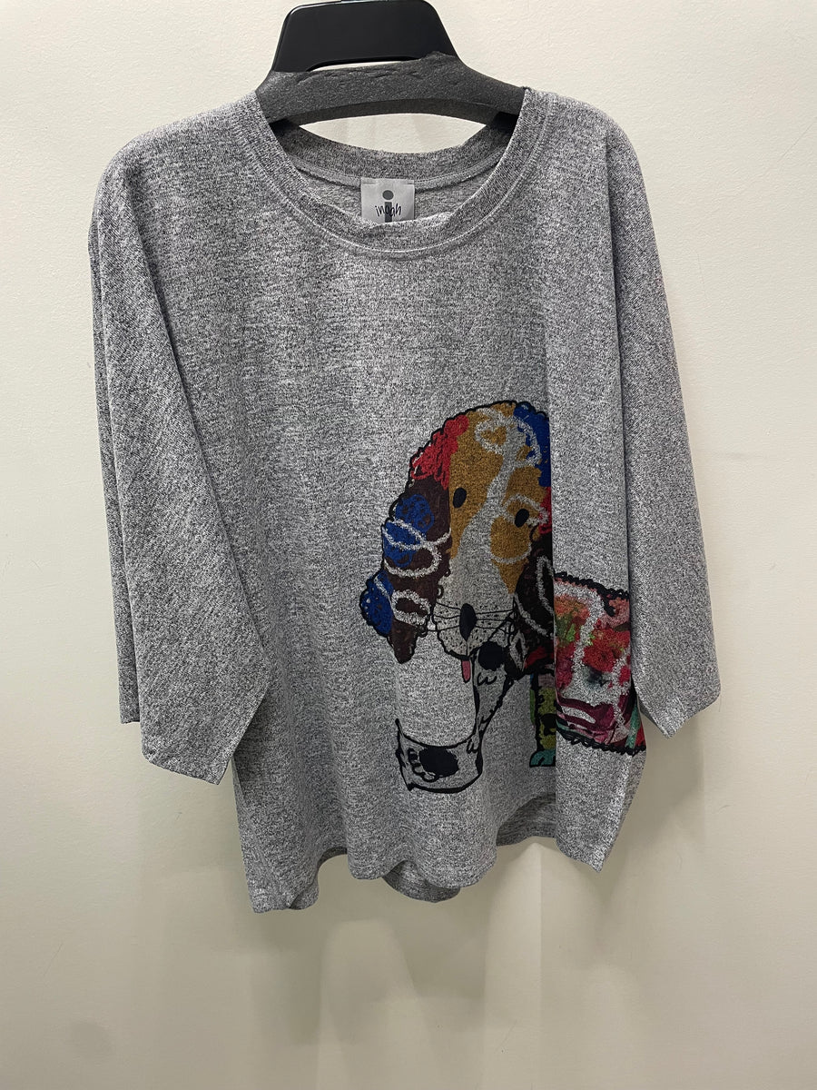 Dolman Sleeve Sweater in Fi-Fi-Fluff Print by Inoah
