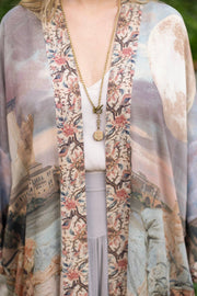 Additional view of Imaginarium Opera Duster Kimono Robe with Moon, long length from Robin Boutique.