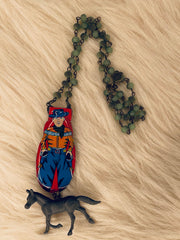 Red Cowboy Clicker w/Horse Charm Necklace by Gina Robin Boutique