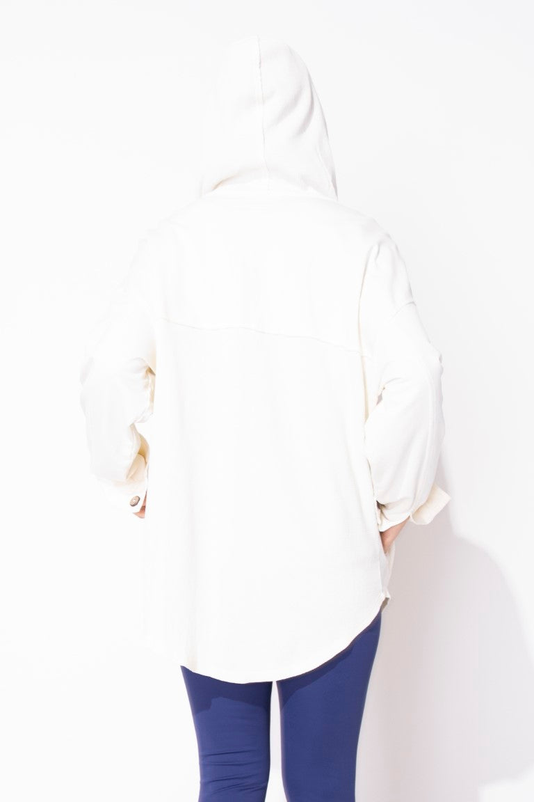 Waffle Knit Hoodie in Ivory by Escape