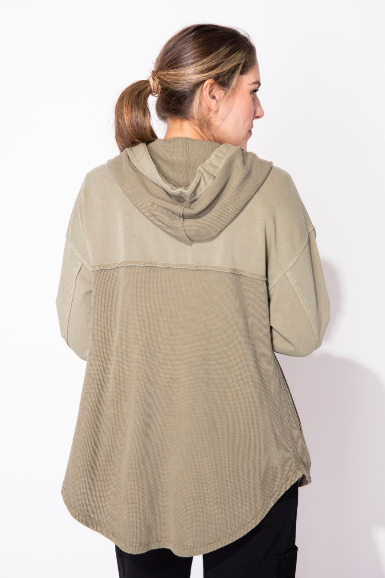 Waffle Knit Hoodie in Ivory by Escape