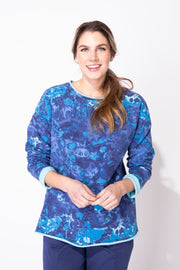 Printed Fleece Pullover in Olive by Escape