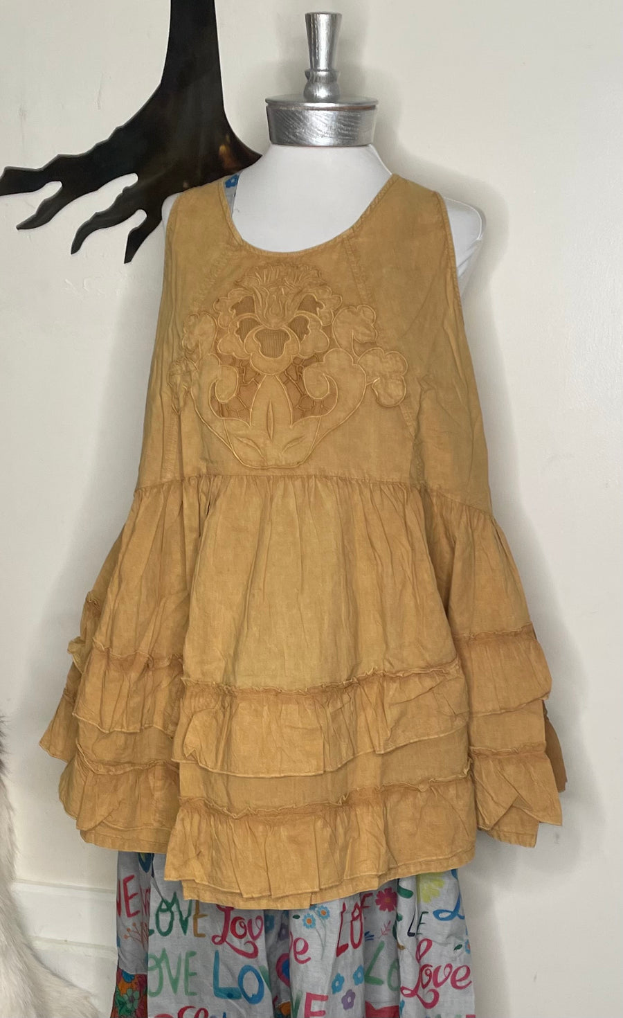 Sleeveless Embroidered Ruffle Top by The Paper Lace