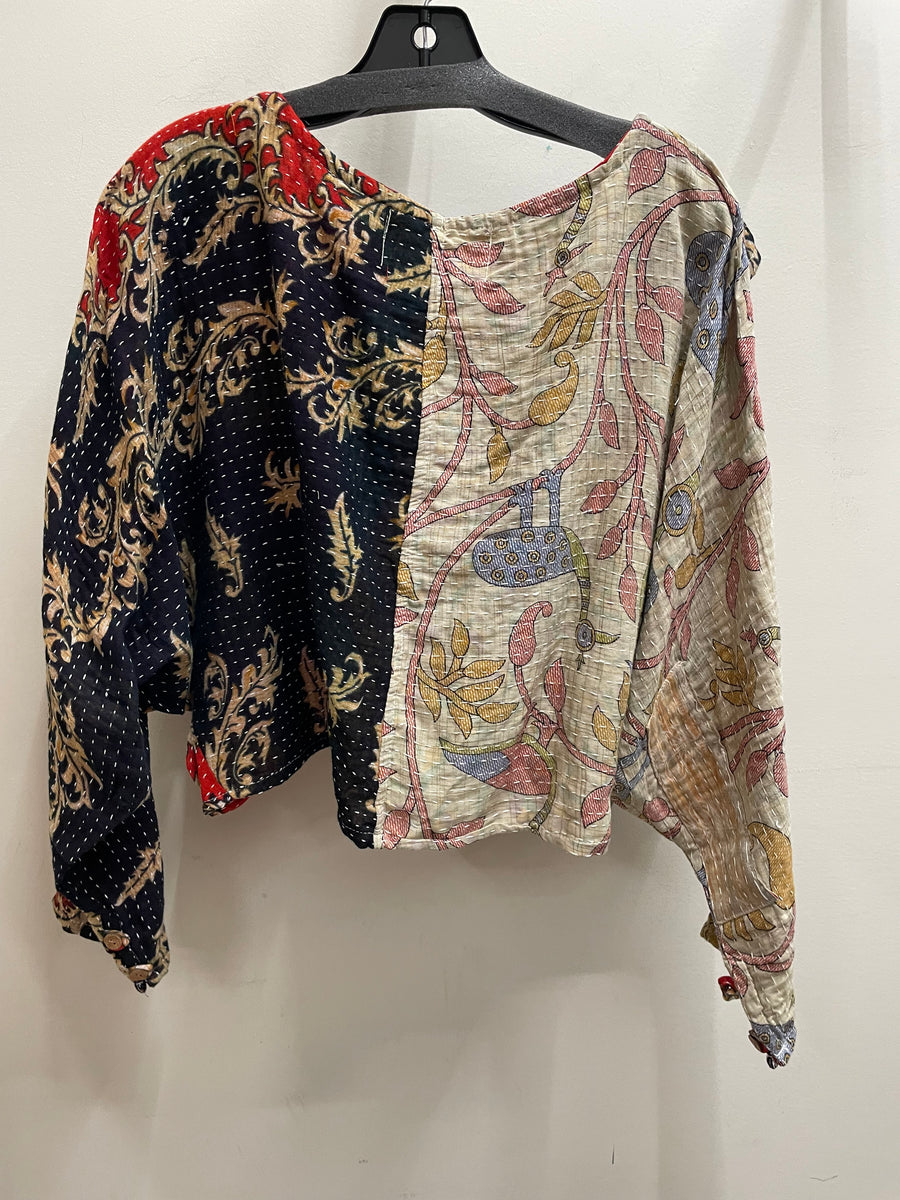 Pareo Kantha In Bloom Cropped Pullover #107 by Kantha Bae