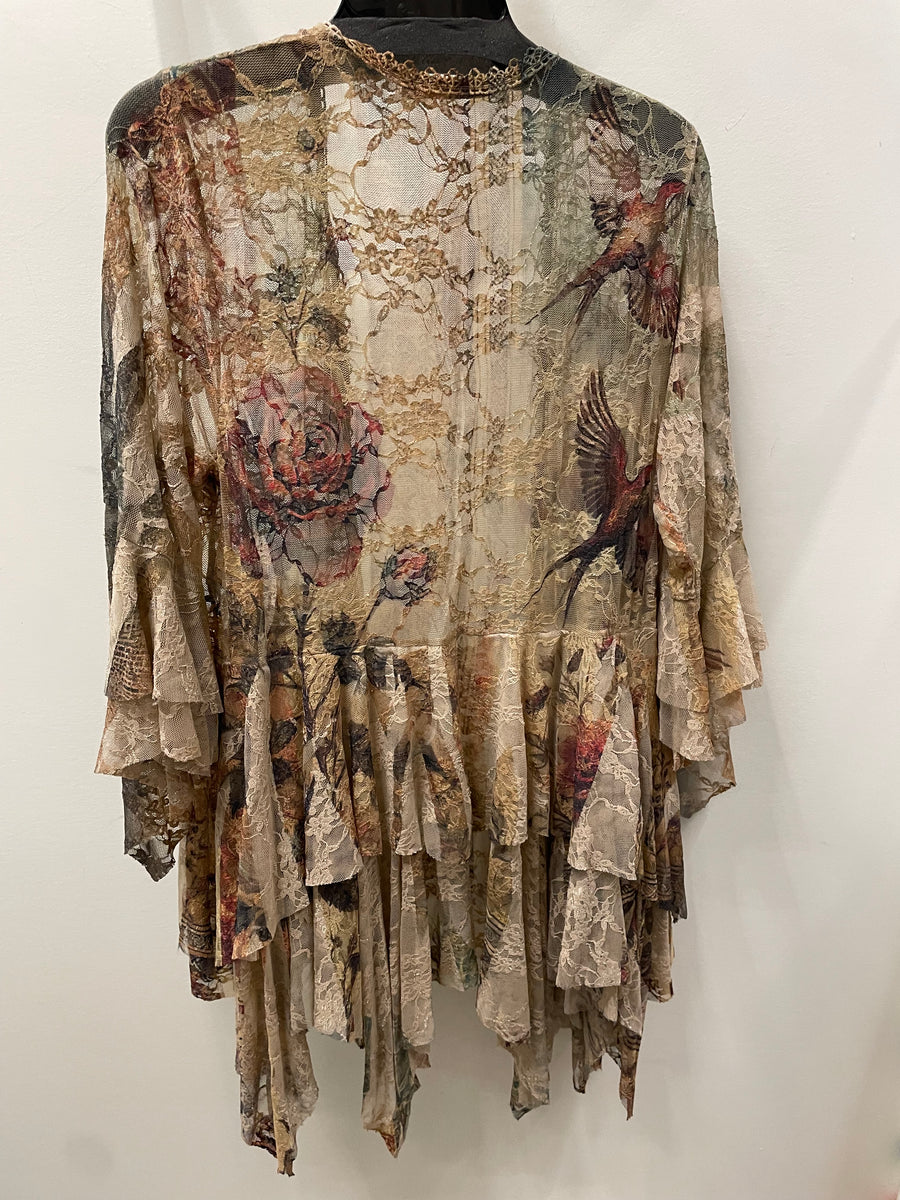 All Lace Cardigan in Vintage Bird by Origami