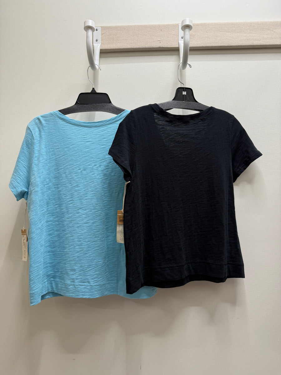 Solid Short Sleeve V-Neck Tee by Escape 10000