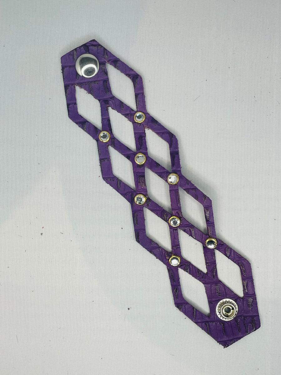 Geometric Leather Bracelet Cuff
