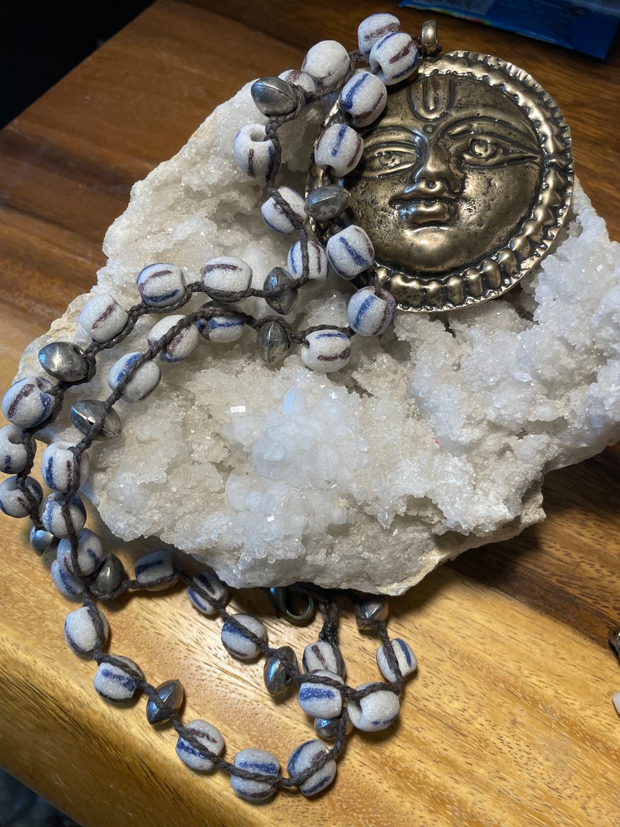 Hindu Sun God in Brass Necklace