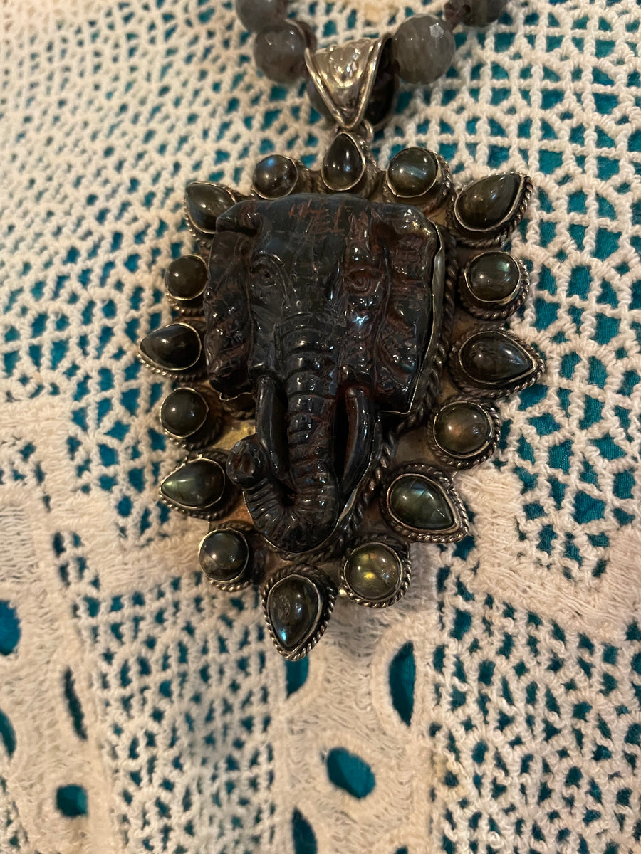 Labradorite Elephant Necklace