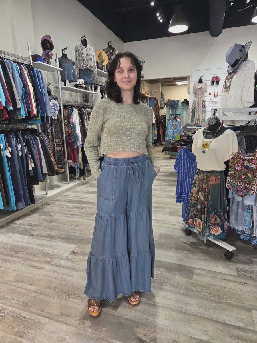 Texture Crop Pullover by Cut Loose