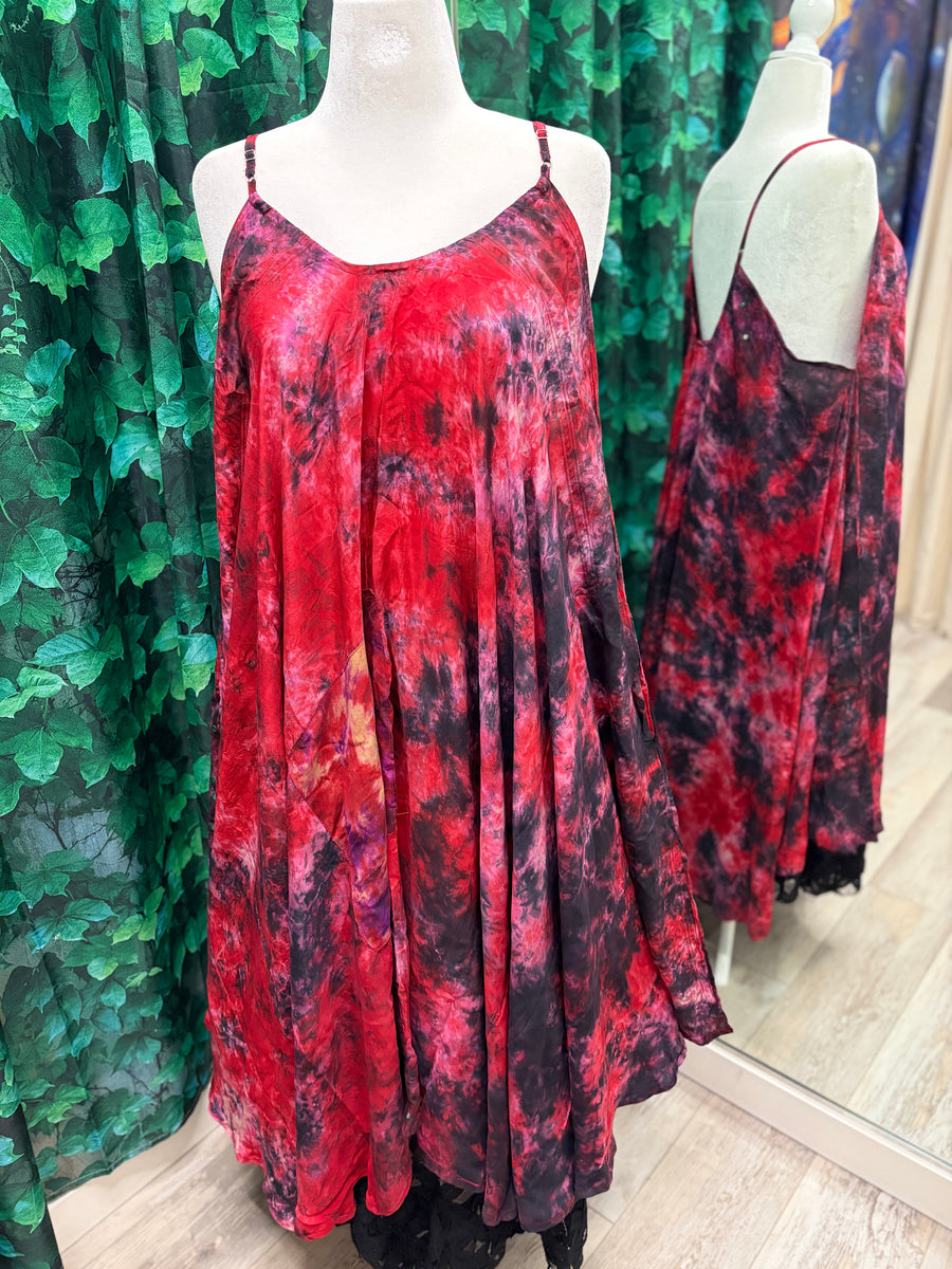 Crepe Sari Moonchild Slip Dress #045 by Kantha Bae