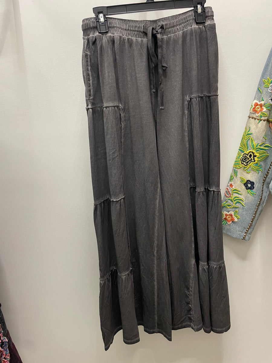 Stone Wash Cotton Palazzo Pant