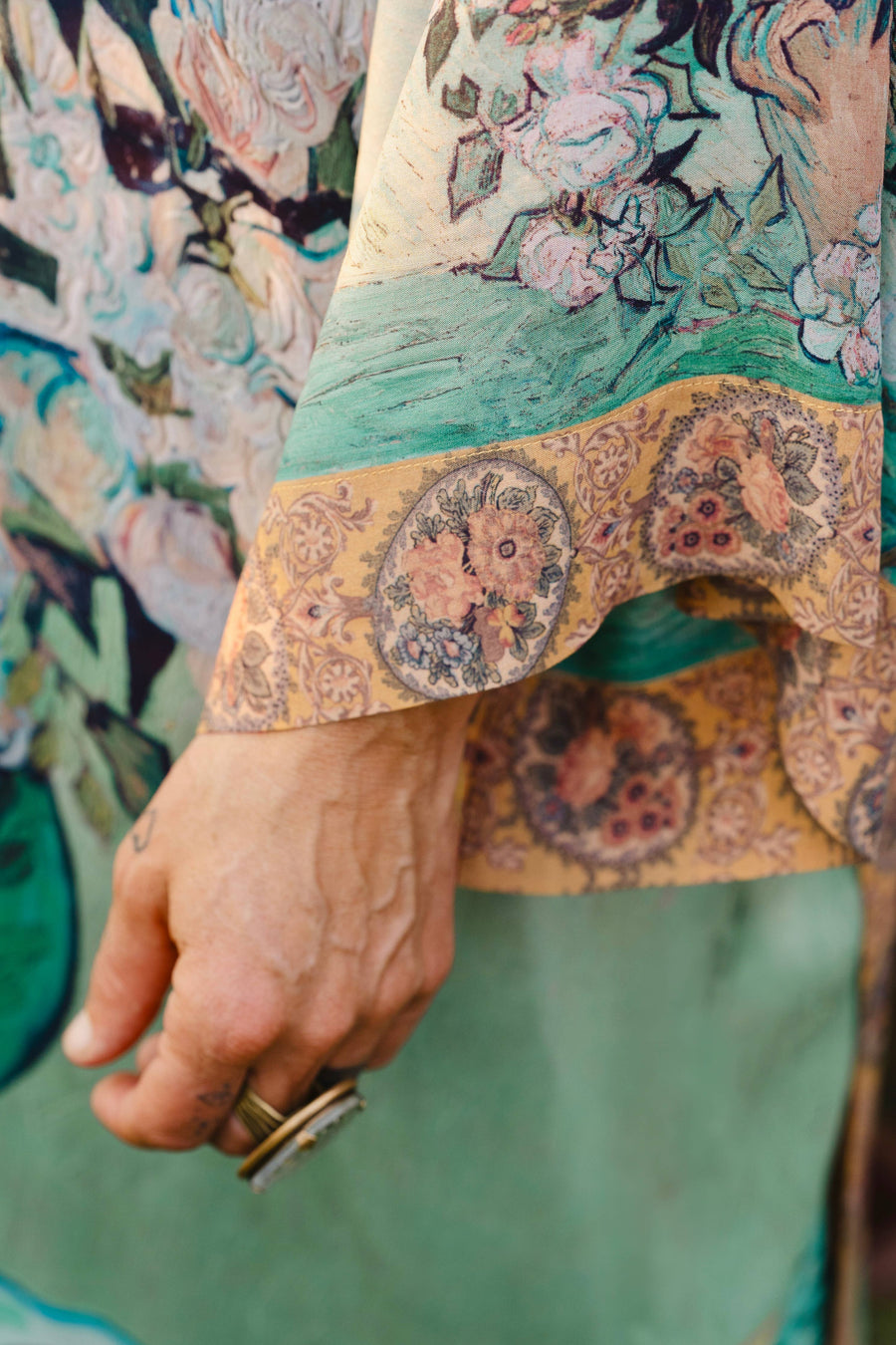 Additional view of I Paint My Dream Van Gogh Opera Duster Kimono Robe from Robin Boutique.