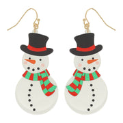 Christmas Acrylic Snowman Dangle Earrings Robin Boutique