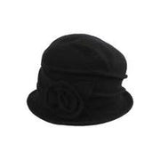 Boiled Wool Ribbed Hat and Flower