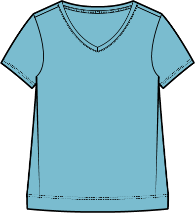 Solid Short Sleeve V-Neck Tee by Escape 10000