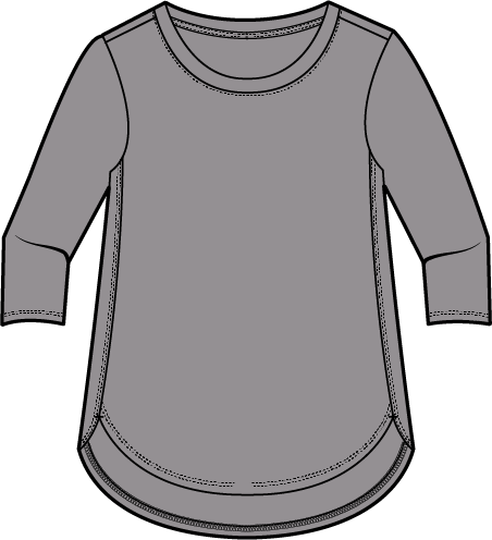 Solid Cotton Slub High-Lo Tee by Escape by Habitat 10004 Robin Boutique