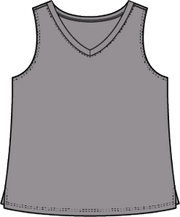 Solid V-Neck Slub Cotton Tank by Escape