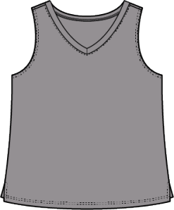 Solid V-Neck Slub Cotton Tank by Escape
