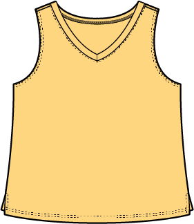 Solid V-Neck Slub Cotton Tank by Escape