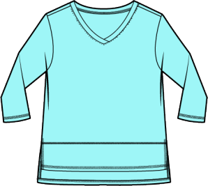Cotton Slub Easy V Tee by Escape 10041