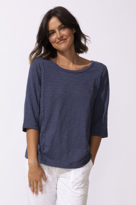 Cotton Slub Seamed Elbow Tee by Escape by Escape 10026 Robin Boutique