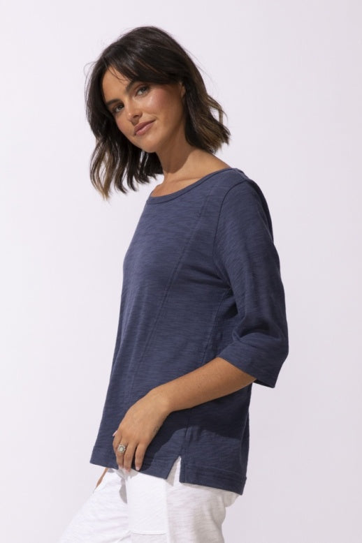 Cotton Slub Seamed Elbow Tee by Escape by Escape 10026 Robin Boutique