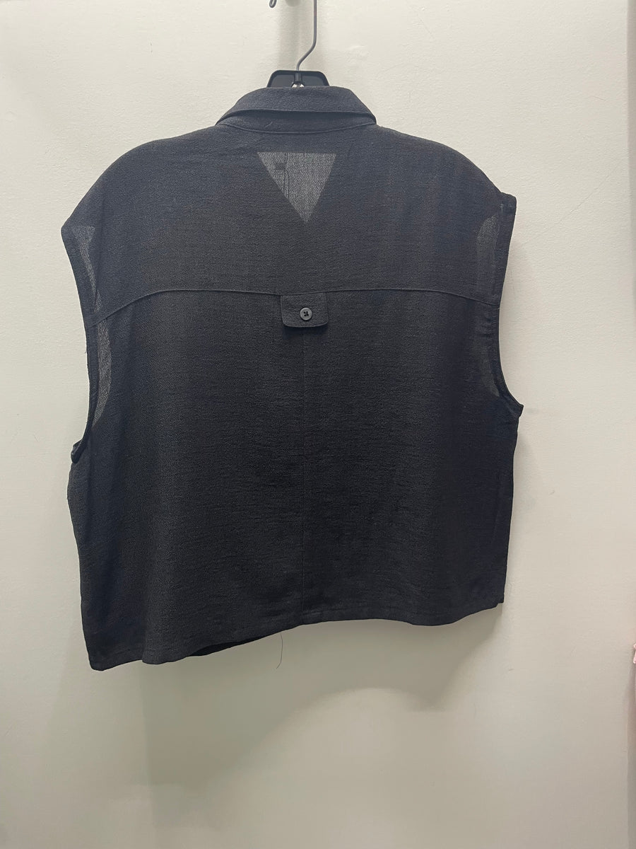 Reworked Sleeveless Flowy Crop Button Down #12