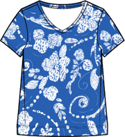 Vintage Scroll Short Sleeve V-Neck Tee by Escape