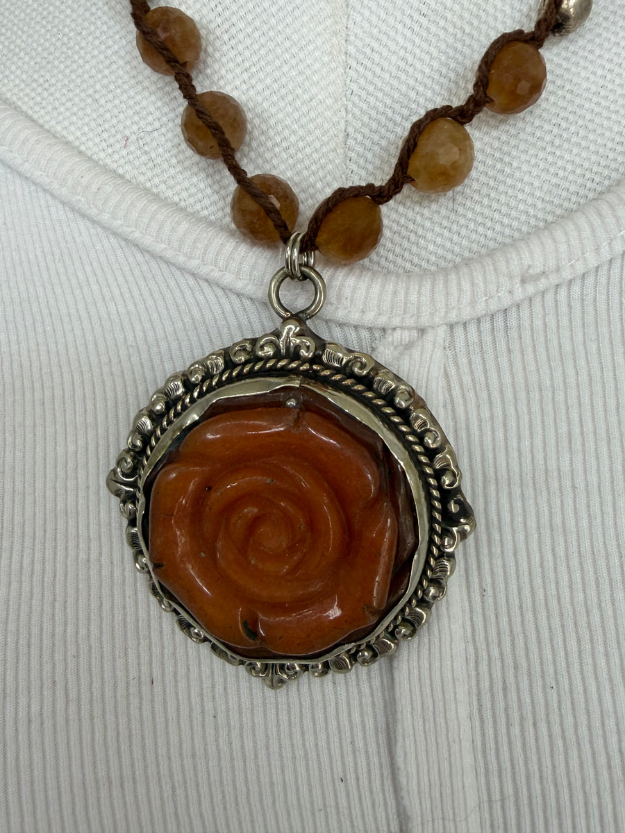 Golden Bloom Jade Necklace