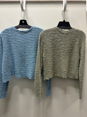 Texture Crop Pullover by Cut Loose