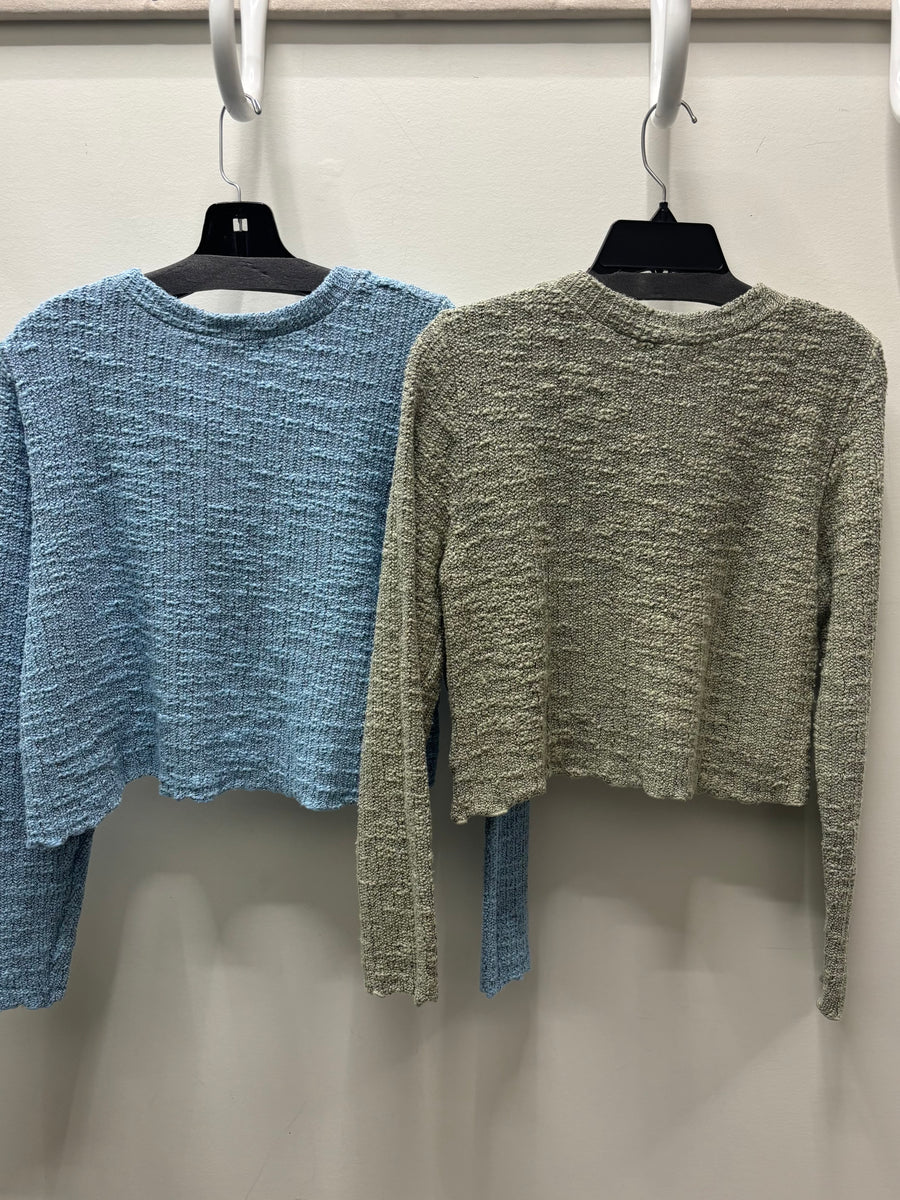Texture Crop Pullover by Cut Loose