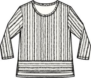 Cotton Slub Easy V Tee in Canyon Stripe by Escape