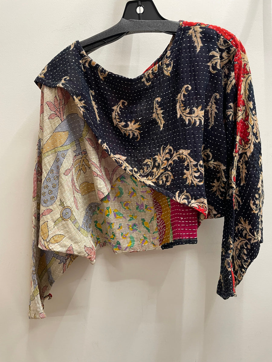 Pareo Kantha In Bloom Cropped Pullover #107 by Kantha Bae