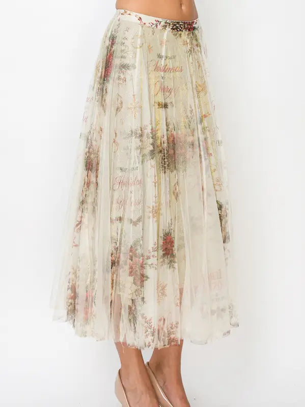 Sparkle Mesh Tulle Maxi Skirt in Joyful by Origami - Robin Boutique