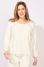 Butter Rib Knit Raglan Pullover by Escape