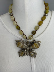 Yellow Agate Butterfly Short Necklace  Tara Gasparian Robin Boutique