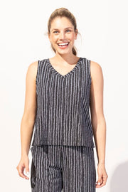 Bali Stripe Cotton Slub Pocket Flood Pant