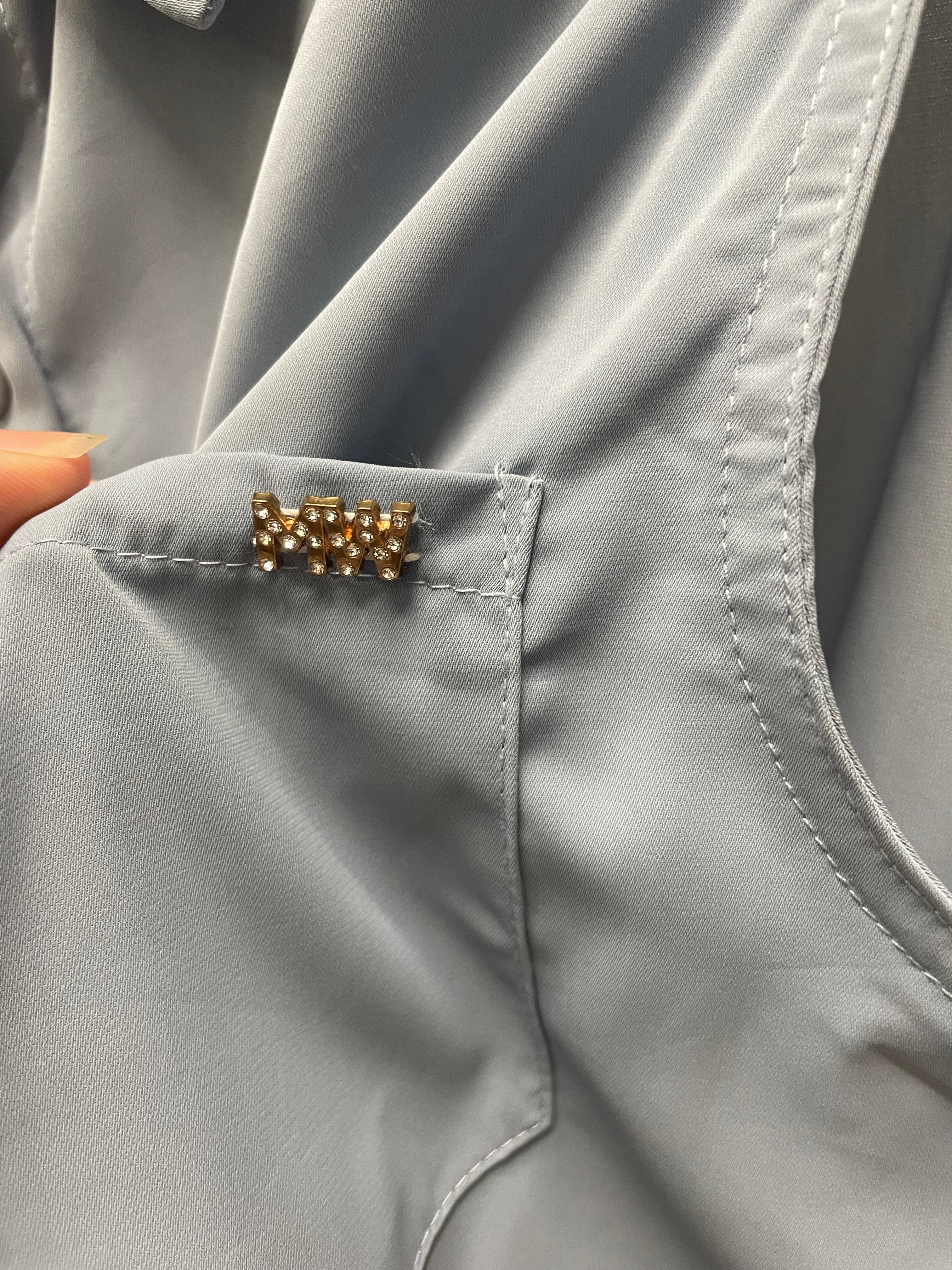 Reworked Sleeveless Flowy Crop Button Down #09