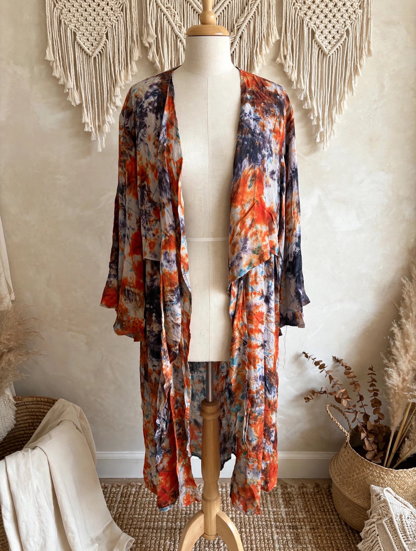 Crepe Sari Spellbound Kimono #158 by Kantha Bae