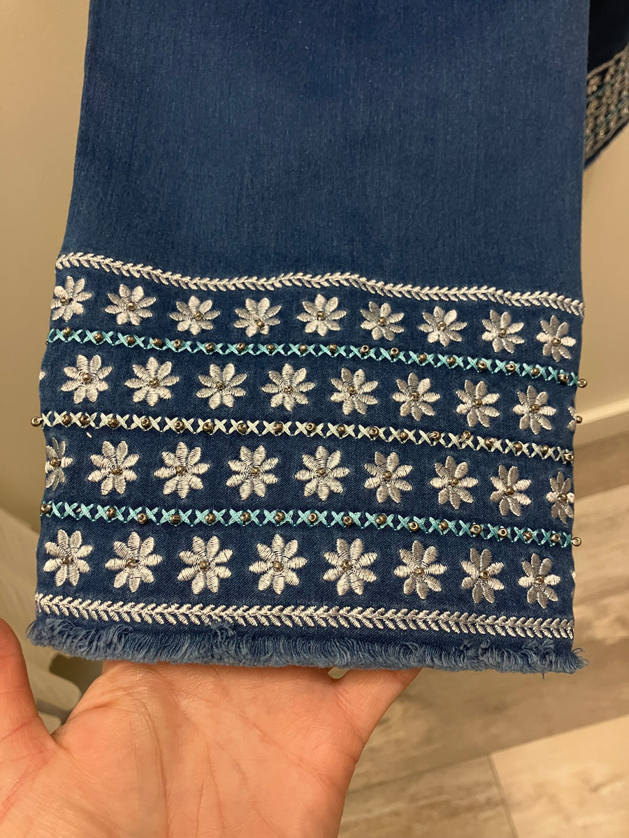 Daisy Dukes Embroidered Capri Pant by LuLu B