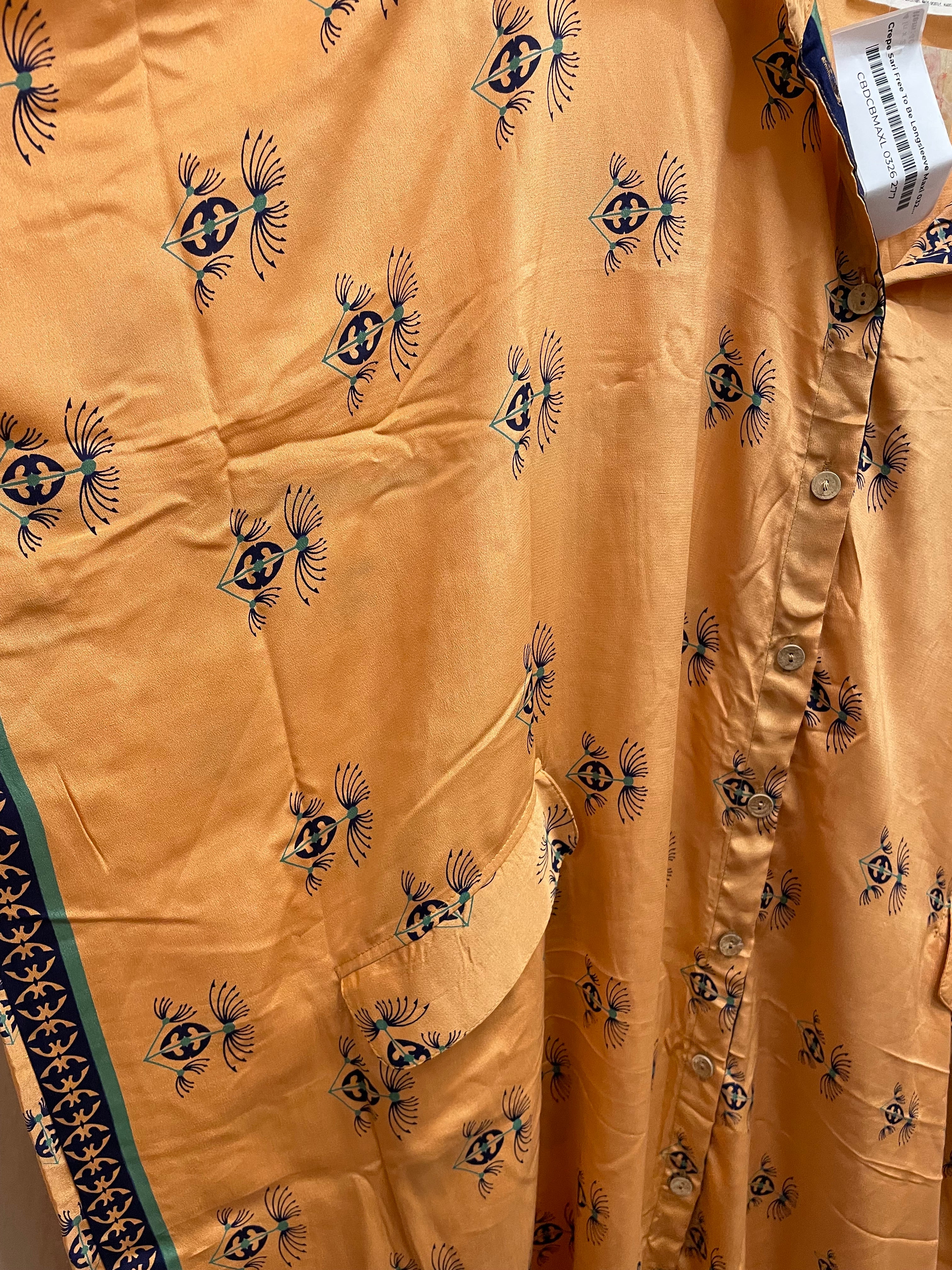 Crepe Sari Free To Be Longsleeve Maxi #277 by Kantha Bae