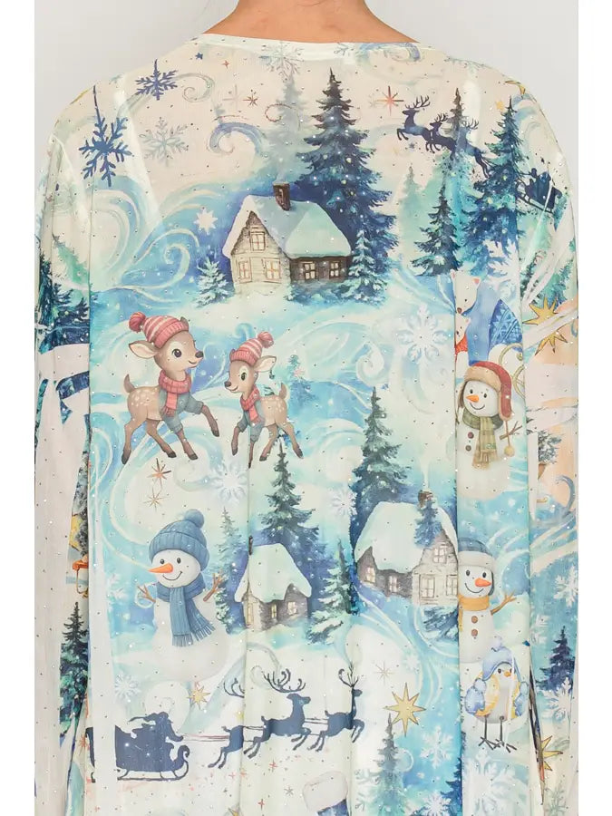 Sparkly Mesh Duster in Snow by Origami - Robin Boutique