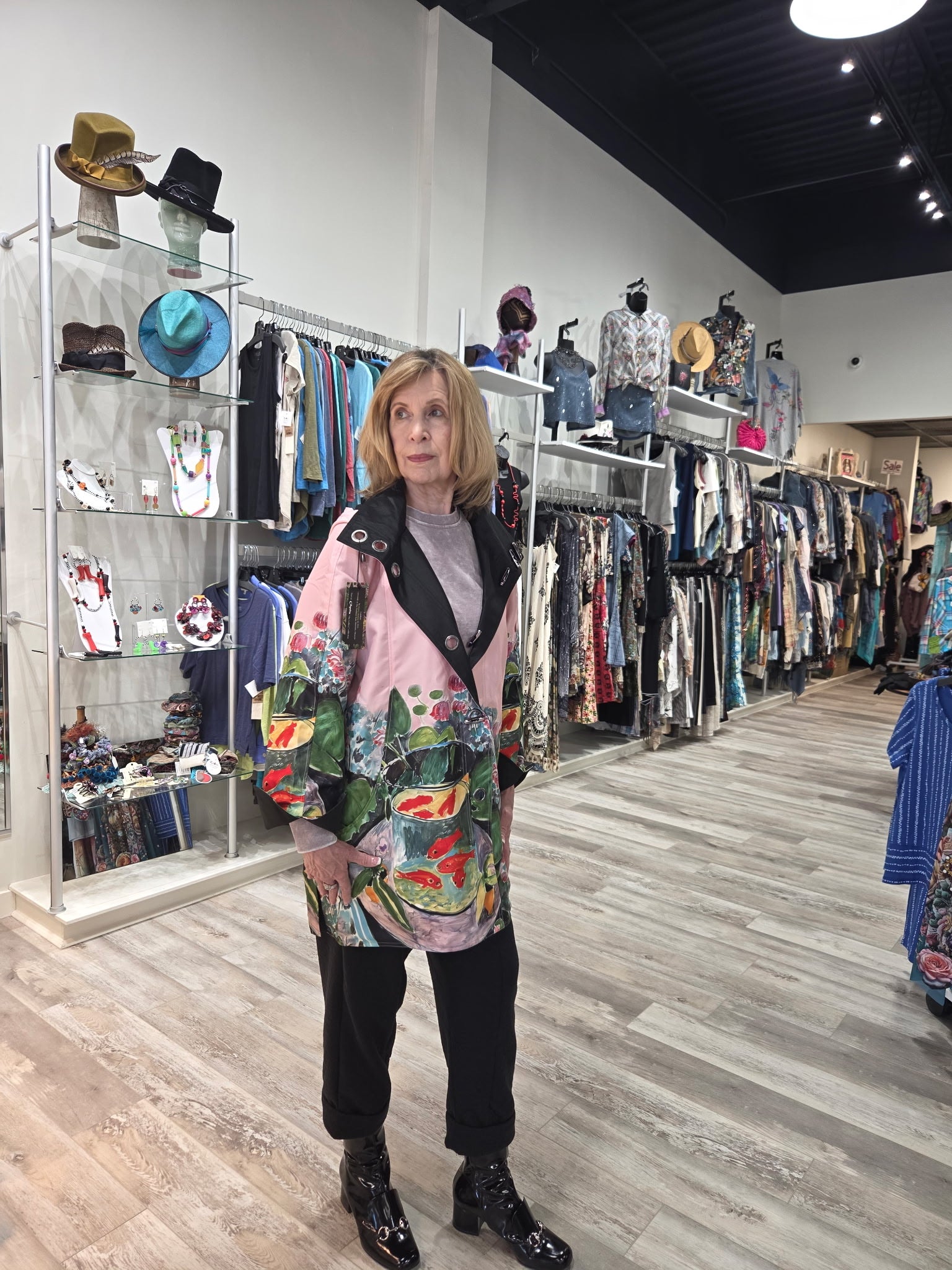 Reversible Raincoat in Pink Fish Robin Boutique