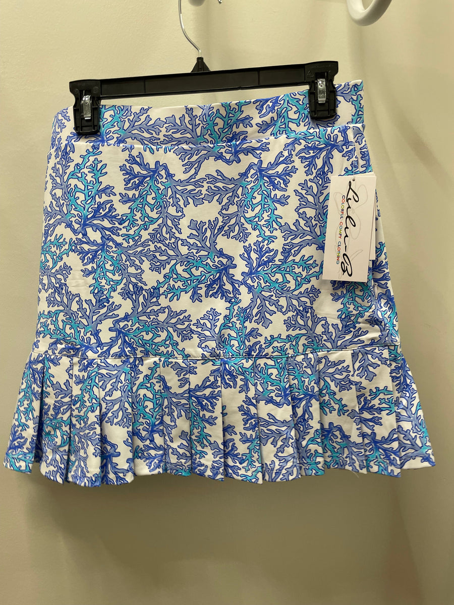 Flounce Skort in Coral Blues by Lulu-B