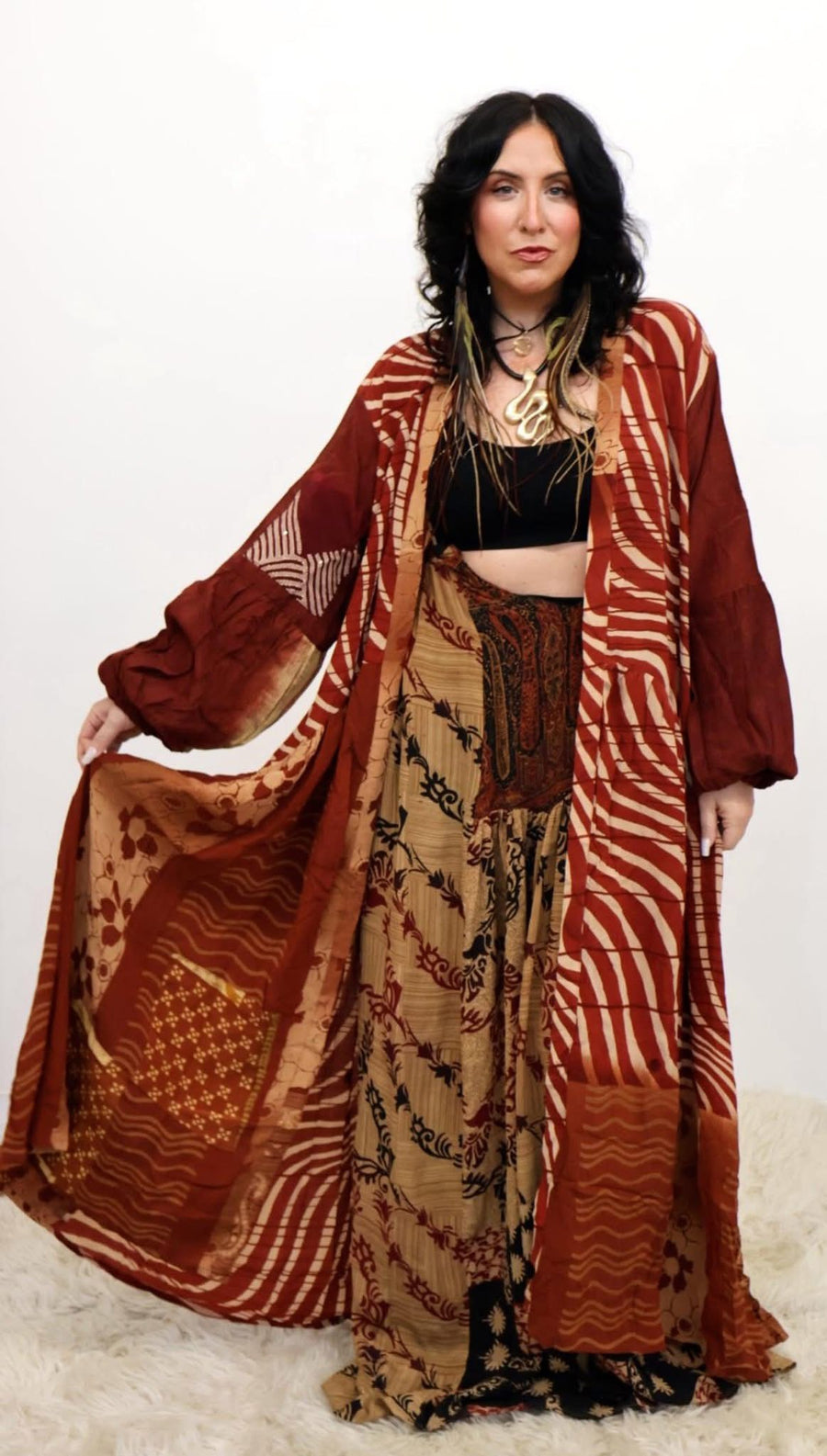 Crepe Sari Evermore Kimono #200 by Kantha Bae