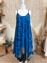 Crepe Sari Moonchild Slip Dress #241 by Kantha Bae