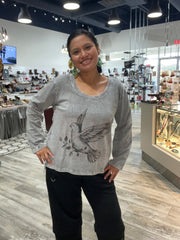 Free Spirit Dove Terry Top by Paper Lace