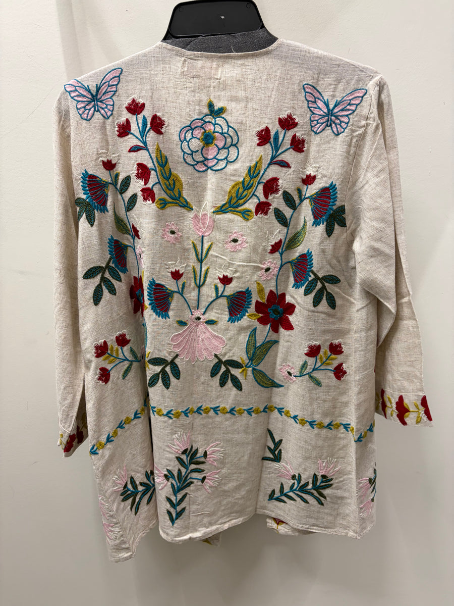 Wildflower Whimsy Embroidered Kimono by All About Her