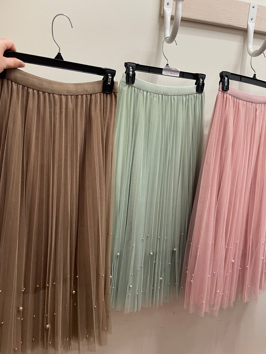 Fairy Pleated Mesh Skirt with Pearls by EllyNDale